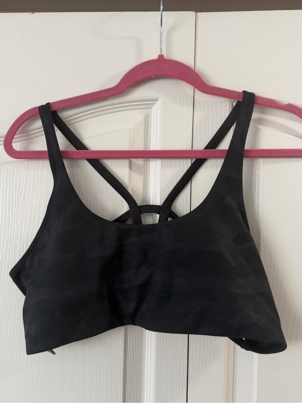 Vuori Black Strappy Sports Bra with Cage Back